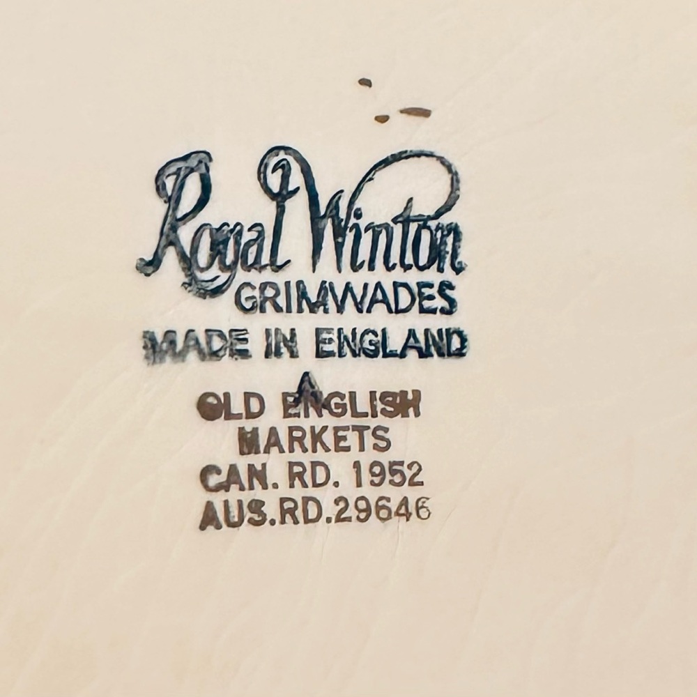 Vintage Royal Winton Grimwades "Old English Markets" plate/ tray - Picture 6 of 6